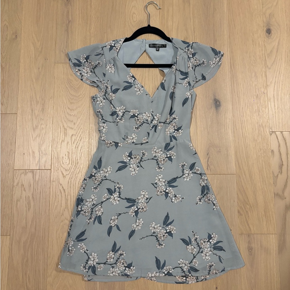 Dynamite Light Blue Floral Mini Dress
